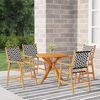 vidaXL Garden Dining Set Brown Solid acacia wood, poly rattan 5-piece set