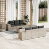 vidaXL Garden Sofa Set Light Grey PE rattan 87 inches long