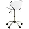 vidaXL Office Chair White and Chrome Faux Leather, Chromed Steel Standard
