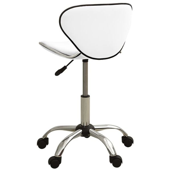 vidaXL Office Chair White and Chrome Faux Leather, Chromed Steel Standard