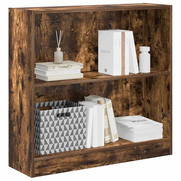vidaXL Bookcase Smoked Oak Engineered Wood Medium Bookcase Rectangular