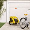 vidaXL Pet Bike Trailer Yellow Oxford fabric, Iron, PVC Collapsible
