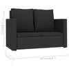 vidaXL Garden Sofa Set Black PE rattan, powder-coated steel, polyester