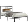 vidaXL Bed Frame Smoked Oak Engineered wood and steel Single Bed