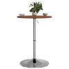 vidaXL Bar Table Dark Brown Solid Oak Wood, Chromed Steel Tall, Compact