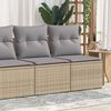 vidaXL Garden Sofa Set Beige Poly Rattan Medium Garden Sofa Set