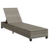 vidaXL Sun Lounger with Cushions Grey 55x200x25,5cm Poly Rattan
