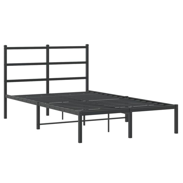 vidaXL Bed Frame Black Steel Small Double Bed Frame Rectangular