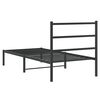 vidaXL Metal Bed Frame without Mattress with Headboard Black 35.4"x78.7"