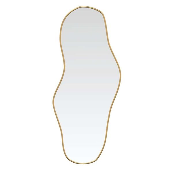 vidaXL Wall Mirror Gold Glass, PVC 35.4 x 15.7 in Wall Mirror Oblong