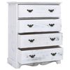 vidaXL Drawer Cabinet White Paulownia wood Medium Drawer Cabinet