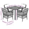 vidaXL Garden Dining Set Grey