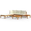 vidaXL Garden Lounge Set Cream White Solid Acacia wood Large Modular
