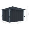 vidaXL Gazebo with Curtain 118.1x118.1" Anthracite Aluminium