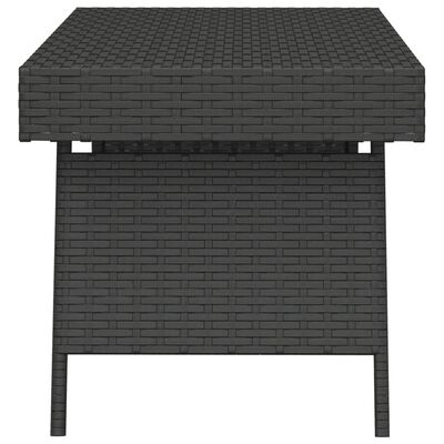vidaXL Foldable Side Table Black 23.6"x15.7"x15" Poly Rattan