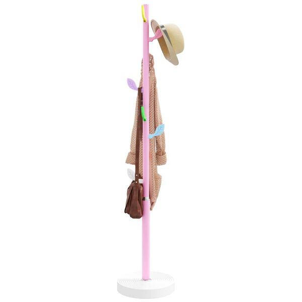 vidaXL Coat Stand Pink Powder-coated iron, plastic base with cement Medium