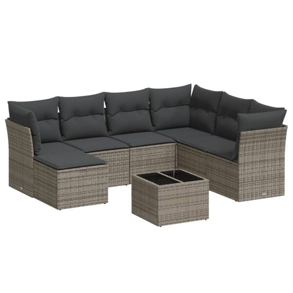 vidaXL Garden Sofa Set Grey
