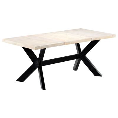 vidaXL Dining Table White 70.9"x35.4"x29.5" Solid Mango Wood