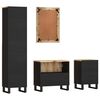 vidaXL Bathroom Furniture Set Natural Brown and Black