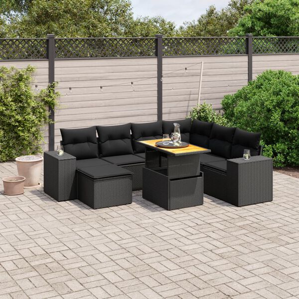 vidaXL Garden Sofa Set Black