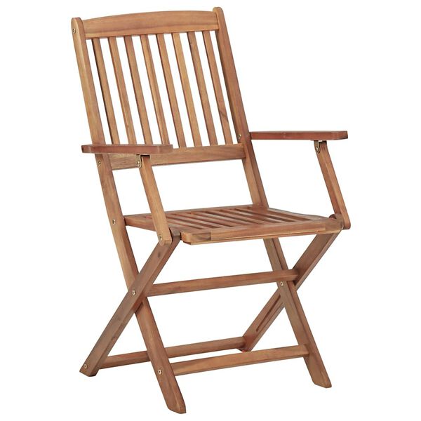 vidaXL Garden Chair Set of 6 Beige Solid Acacia Wood Medium Foldable