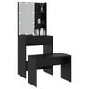 vidaXL Dressing Table Set With Led Black Engineered wood Compact