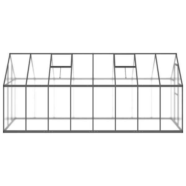 vidaXL Greenhouse Anthracite and clear Aluminum, polycarbonate Large
