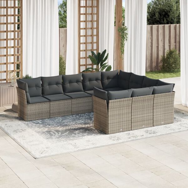 vidaXL Garden Sofa Set Grey and Dark Grey