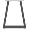 vidaXL Dining Table Leg Set of 2 Anthracite Powder-Coated Steel Medium
