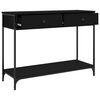 vidaXL Console Table Black Engineered Wood, Metal Medium Adjustable Feet