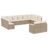 vidaXL Garden Sofa Set Beige PE rattan, powder-coated steel Large