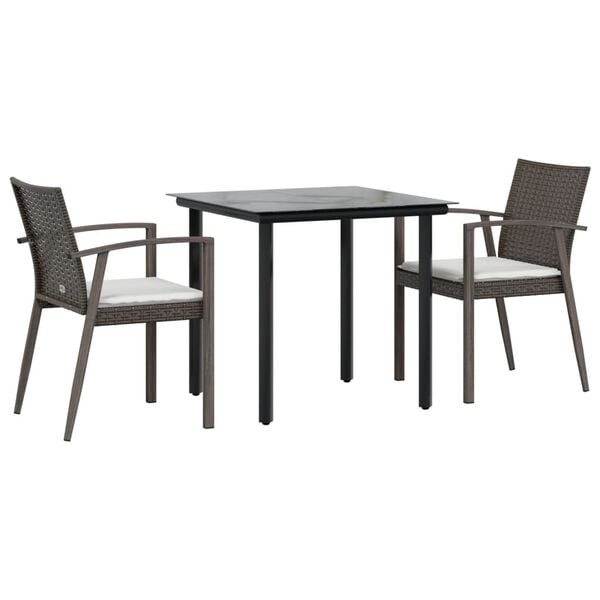 vidaXL Garden Dining Set Brown and Cream White