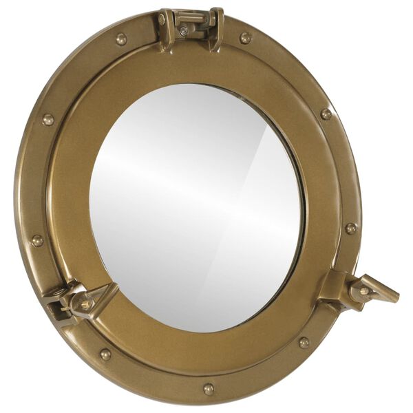 vidaXL&nbsp;Porthole Mirror&nbsp;Wall Hanging&nbsp;&Oslash;15"&nbsp;Aluminum and Glass