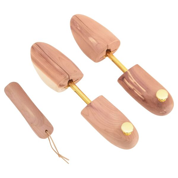 vidaXL Shoe Stretcher with Shoe Horn EU 44-45 Solid Wood Cedar