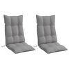 vidaXL Highback Chair Cushion Set of 2 Gray Oxford fabric (100% polyester)