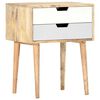 vidaXL Bedside Cabinet Brown and Multicolour Solid Mango Wood