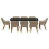 vidaXL Garden Dining Set with Cushion 9 pcs Beige Poly Rattan