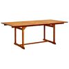 vidaXL Garden Table Natural wood Solid acacia wood Medium Extendable