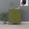 vidaXL Storage Cabinet Olive Green Steel Medium Stylish Storage