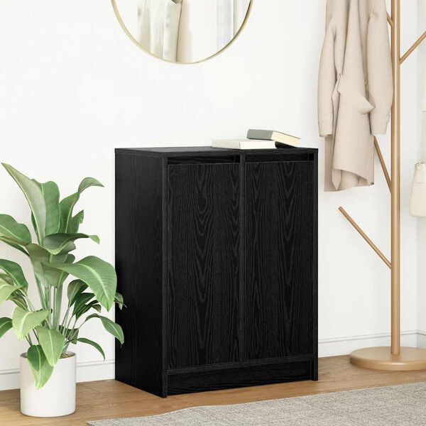 vidaXL Sideboard Black Oak Engineered Wood Medium Sideboard