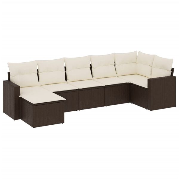 vidaXL Garden Sofa Set Brown and Cream White