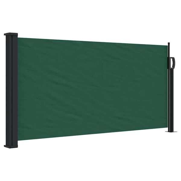 vidaXL Retractable Side Awning Dark Green