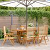 vidaXL Garden Chair Set of 6 Beige Solid Acacia wood Standard Foldable