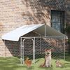 vidaXL Dog Kennel Silver Galvanized steel, polyethylene Large Dog Kennel