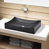 vidaXL Ceramic Bathroom Sink Basin Black Rectangular