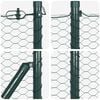 vidaXL Fence Post Green 164.04 x 2.62 ft (0.98 in mesh) Steel and PVC