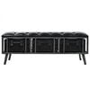 vidaXL Storage Bench Black Faux Leather, Engineered Wood, Steel Medium