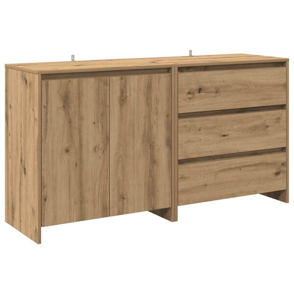 vidaXL Sideboard Set of 2 Artisan oak Engineered wood Medium Sideboard
