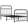 vidaXL Bed Frame Black Powder-Coated Steel Single Single Bed
