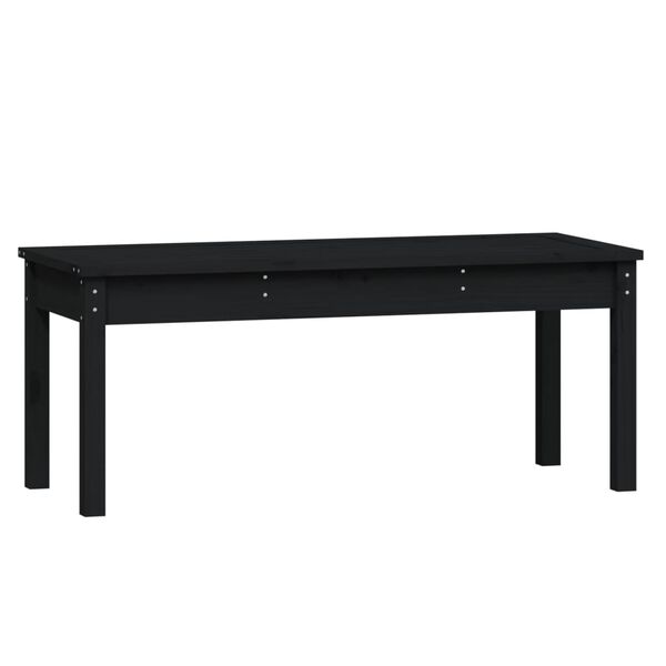 vidaXL Garden Bench Black Solid pine wood Standard Seats Many